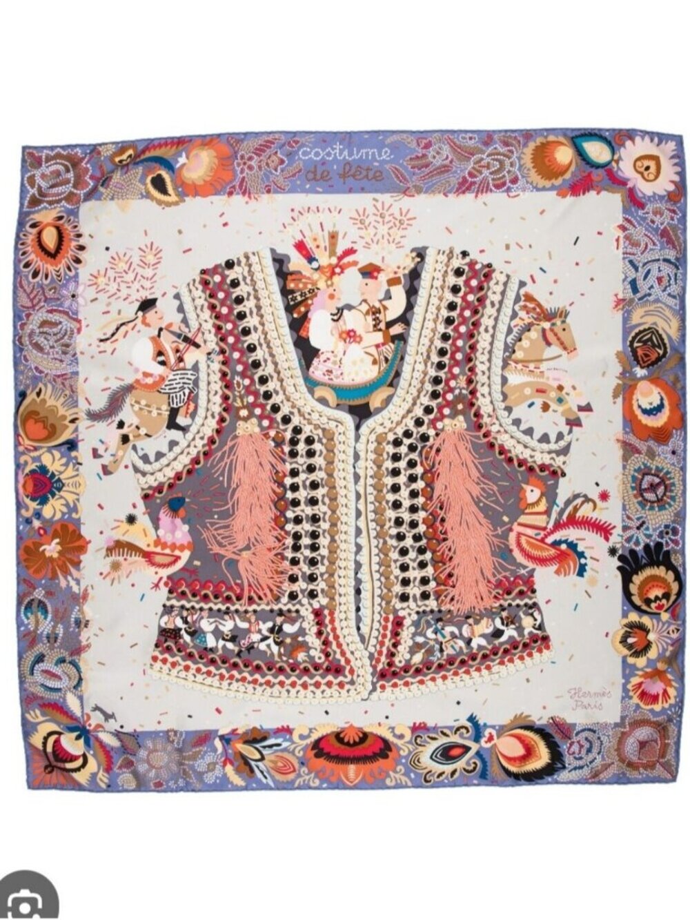 NWT HERMES | Costume De Fete Silk Scarf Purple